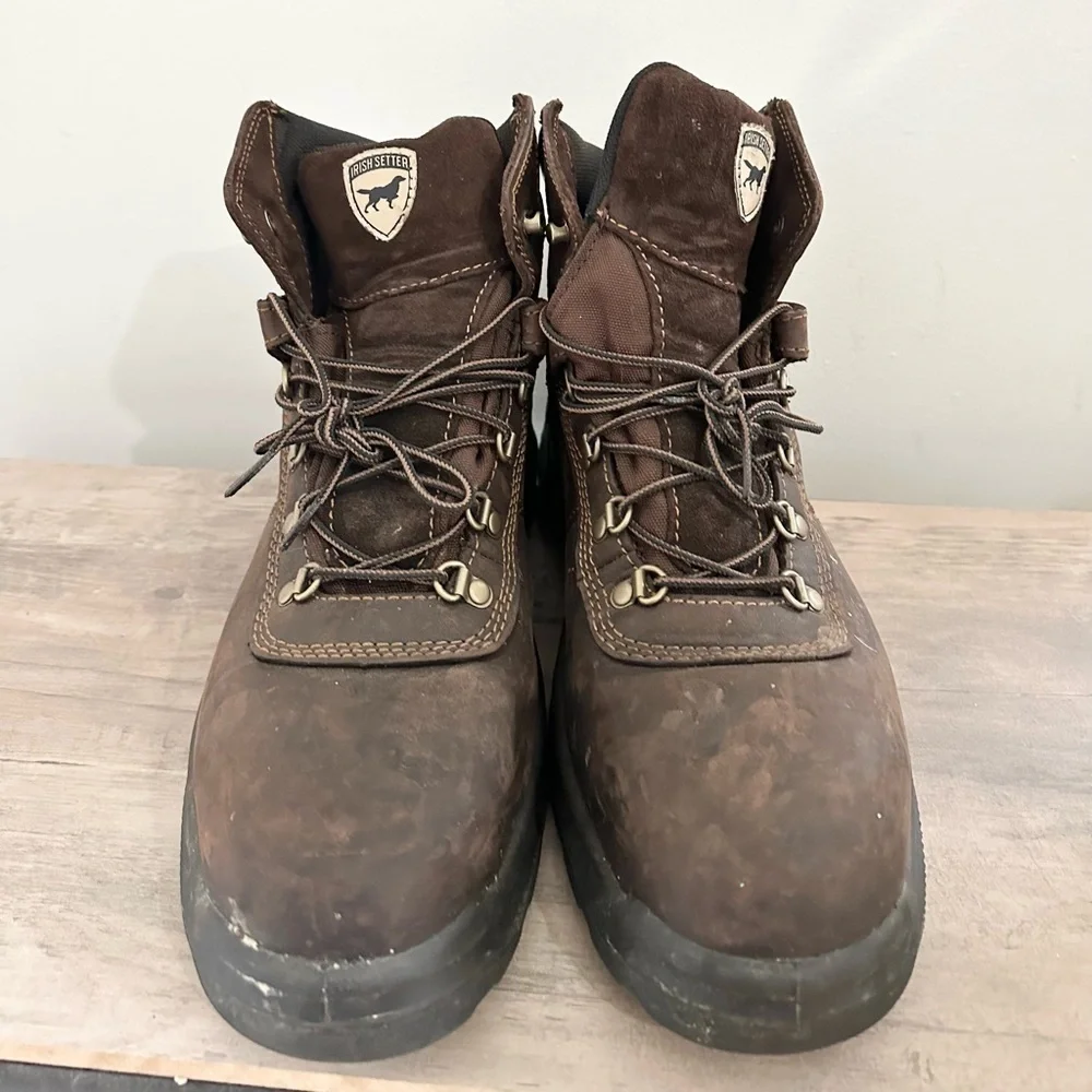 Irish Setter Ely Boots Men 12 Brown Leather Steel Toe Utility Work 6